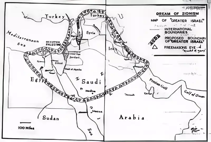 Greater Israel map from Protocols